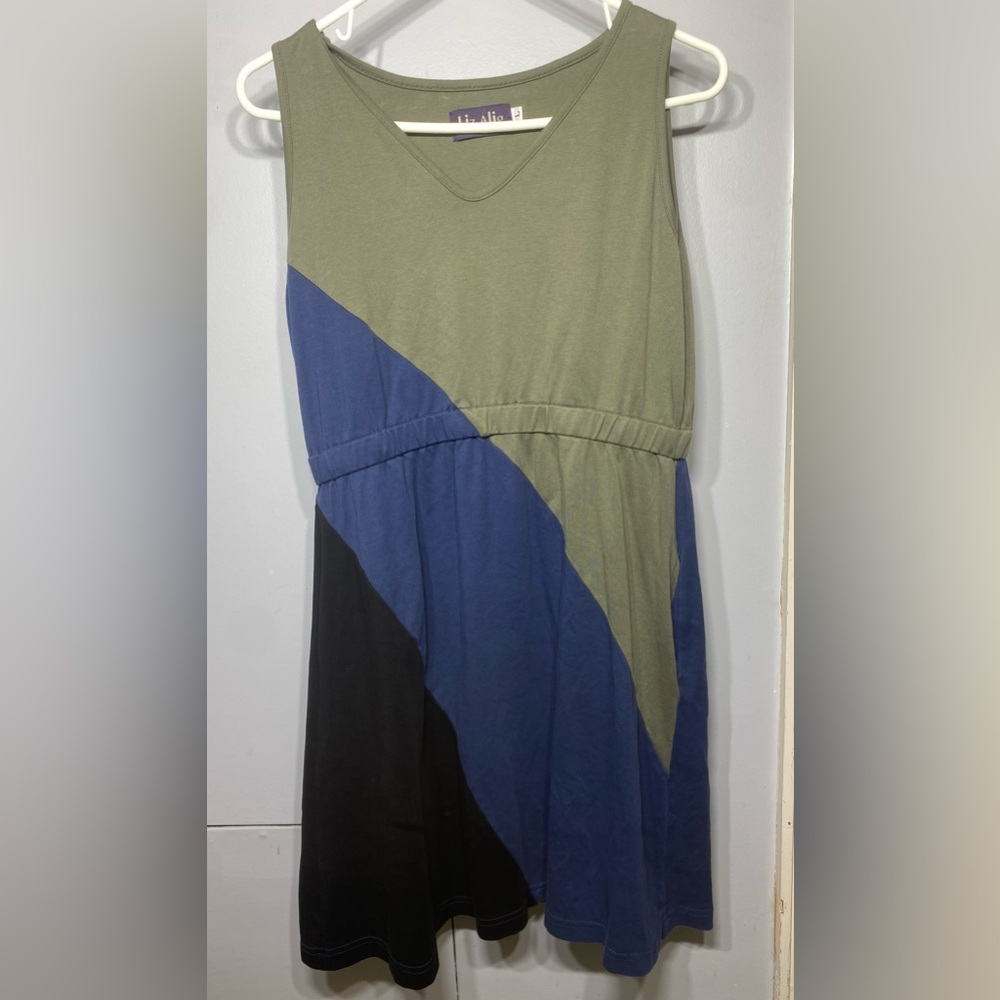Green and blue dress